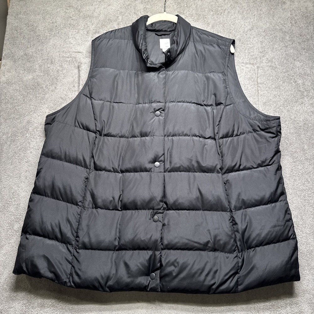 J Jill Down Puffer Vest Black Quilted Lightweight Packable Women's 3X